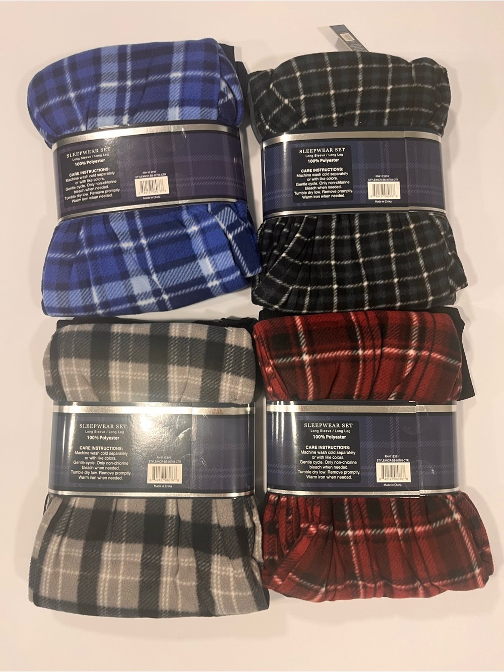 Essential Collection Men's Thermal Henley Pajama Set - Gray, Black, Blue (XL) - Picture 2 of 10